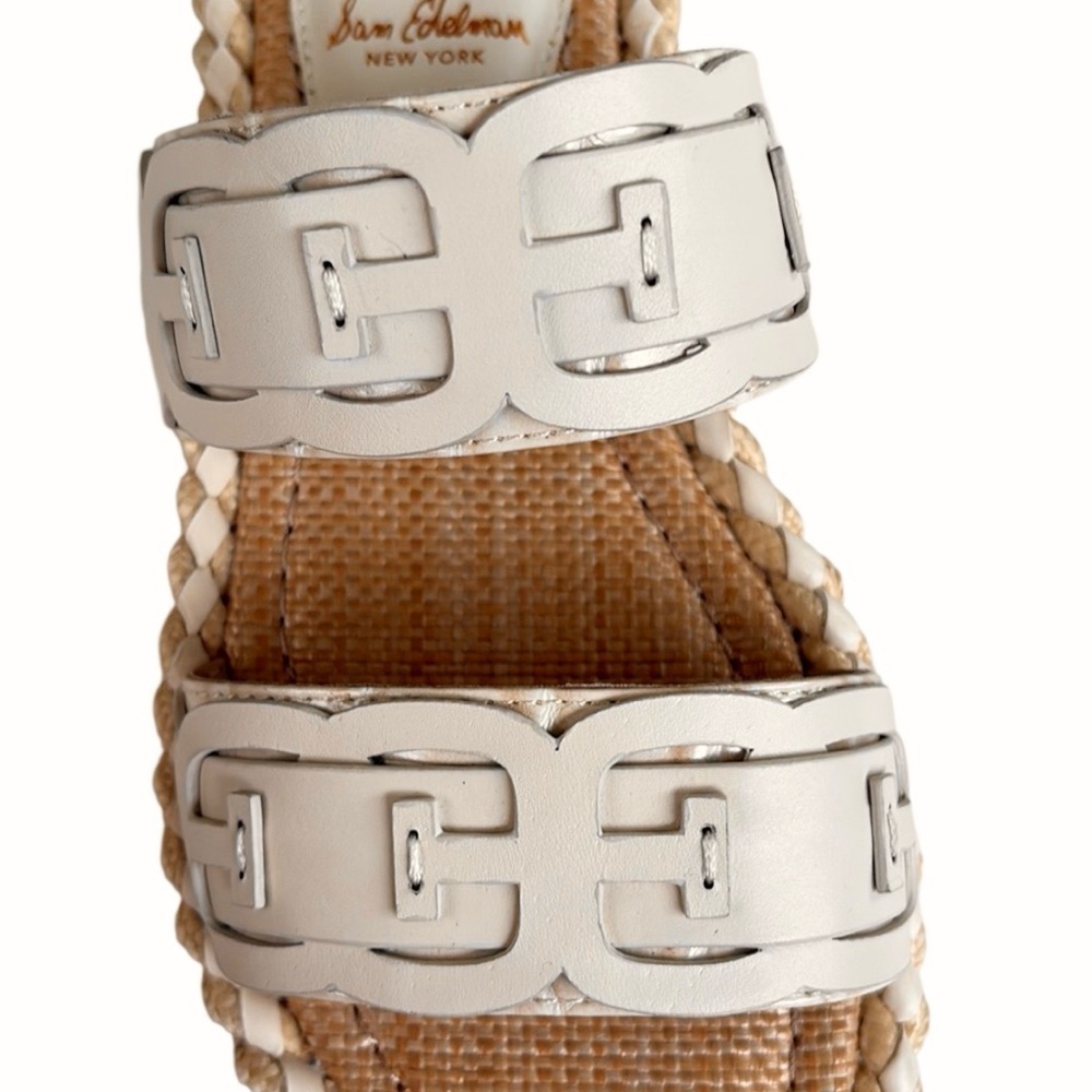 EUC Sam Edelman Leather Tatum Sandals Ivory Size 6.5 Retail $130.00 - Picture 4 of 11